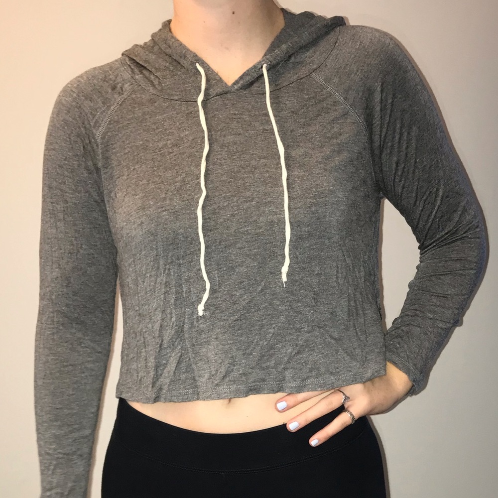 Grey cropped hoodie